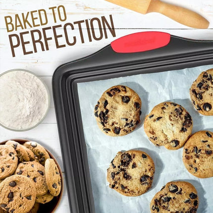 3PCS Nonstick Baking Tray Set Rectangular Cookie Sheet Cake Mold Oven Bakeware