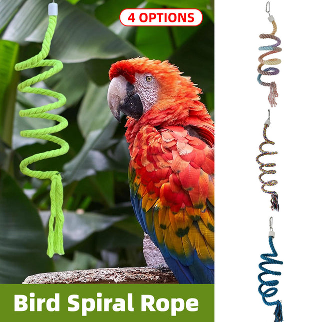 Bird Climbing Rope Toy Cotton Spiral Ladder Parrot Cage Hanging Swing Pet Toy