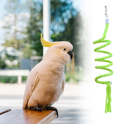 Bird Climbing Rope Toy Cotton Spiral Ladder Parrot Cage Hanging Swing Pet Toy