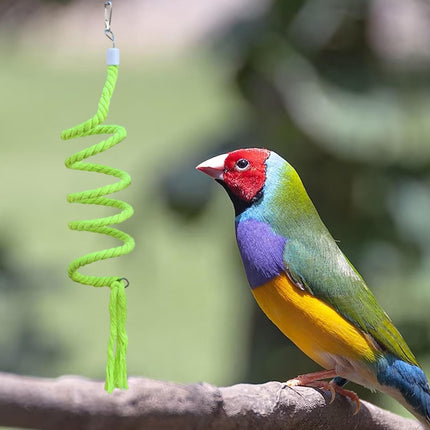 Bird Climbing Rope Toy Cotton Spiral Ladder Parrot Cage Hanging Swing Pet Toy