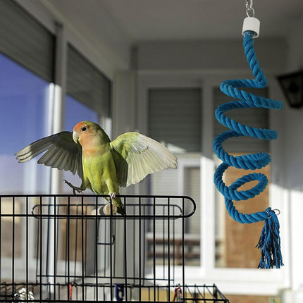 Bird Climbing Rope Toy Cotton Spiral Ladder Parrot Cage Hanging Swing Pet Toy