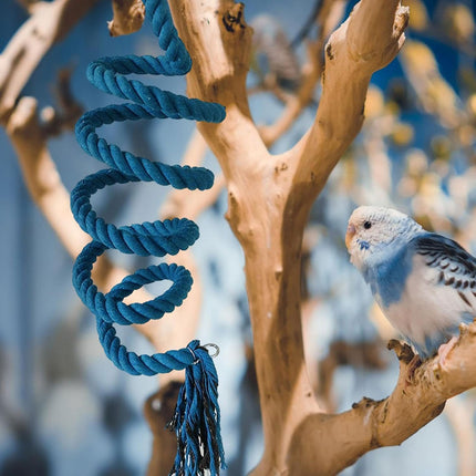 Bird Climbing Rope Toy Cotton Spiral Ladder Parrot Cage Hanging Swing Pet Toy