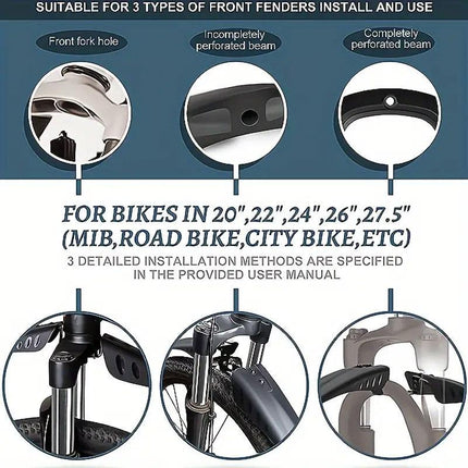 Mountain Bike Fenders Bicycle Mudflaps Rain Guard Splash Guard for Bike Wheels