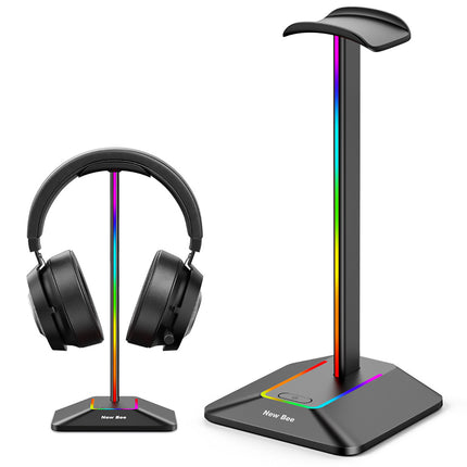 Dual Output RGB Headphone Stand Holder for Gaming PC Desk with USB Hub