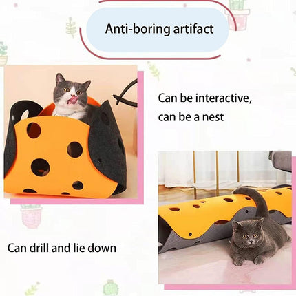 Pet Cat Tunnel Toy Sleeping Playing Passageway Connect Cat Drill Tunnel Bed