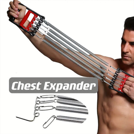 Mens Chest Expander Resistance Bands Pedal Puller Home Gym Workout Equipment