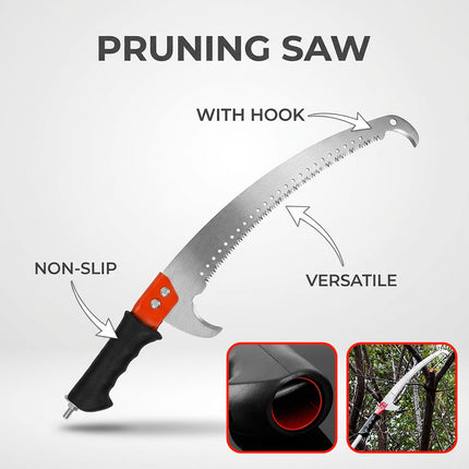 Double Hook Curved Pruning Saw Pole Ready