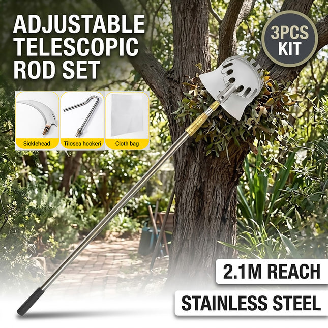 Telescopic Fruit Picker Kit 2.1m 3 Piece Set