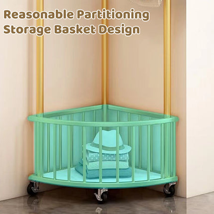 Corner Coat Rack Floor Standing Living Room Clothes Bag Storage Household Shelf