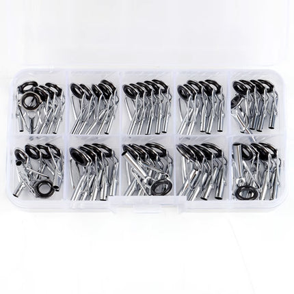 50pcs Fishing Rod Guide Tip Repair Kit Set Rings Guide Replacement Parts Tools