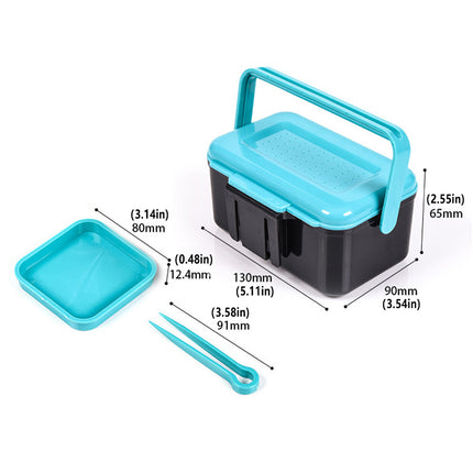 Handle Waist Hanging Live Bait Box Earthworm Clip Fishing Tackle Accessory Case