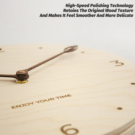 Creative Fashionable Log Wall Clock Natural Wood Colour Silent for Home Decor