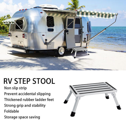 Folding RV Step Stool Non Slip Platform Portable Footrest for Camper Trailer Use