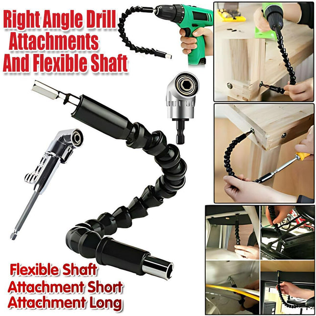 Right Angle Drill Bit Attachments and Flexible Shaft Bits Single and 3-Piece Options