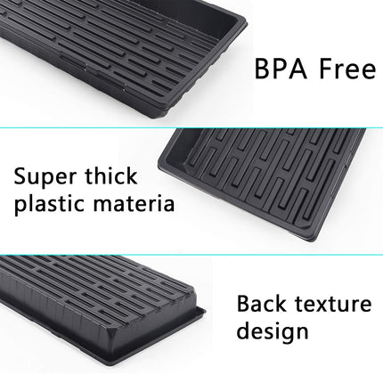 10pcs Garden Black Plastic Rectangle Plant Seedling Propagation Seeding Tray