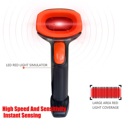 Wireless Barcode Scanner 2D QR Code Handheld Scanning Gun Supermarket Warehouse