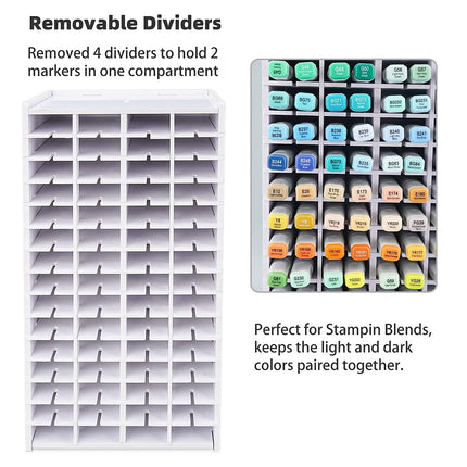 Multi Functional Large Capacity 120 Grid Marker Storage Box for Pens Organizing