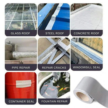 5m Waterproof Tape Butyl Rubber Aluminium Foil Roof Pipe Caravan Repair Flashing - Aimall