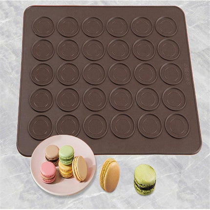 30 Cavities Macaroon Baking Tray Non Stick Mould Silicone Macaron Sheet Mat Au - Aimall