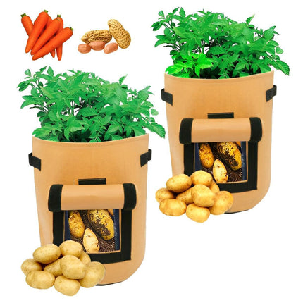7 Gallons Potato Grow Planter Container Bag Pouch Root Plant Growing Pot Side Window - Aimall