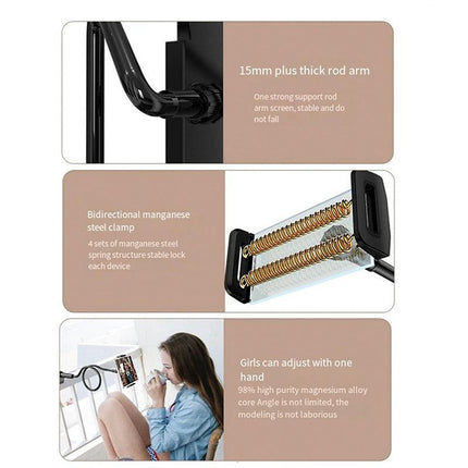 Mobile Phone Flexible 360° Clip Mount Stand Holder Bed Desktop Bracket Clamp Au