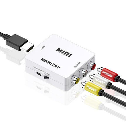 HDMI to RCA Composite AV CVBS 3RCA Video Cable Converter 1080p Downscaling White - Aimall