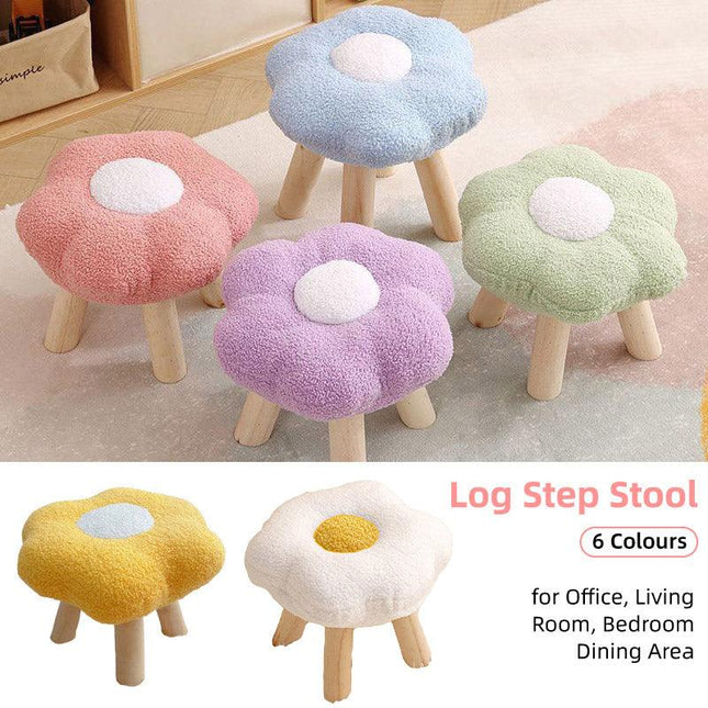 Small Flower Short Stool for Entryway or Living Room Shoe Bench or Footrest