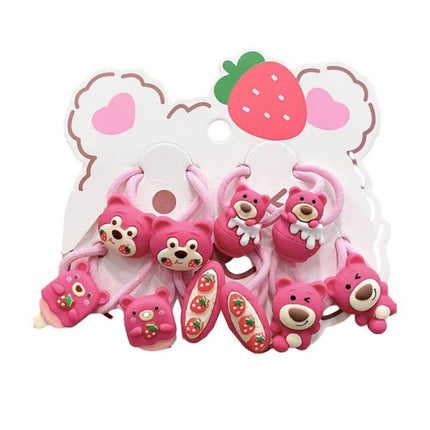 Cute hair bands with cartoon bear and strawberries design