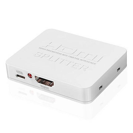 HDMI 1In 2Out 1080P 4K HDCP Stripper Splitter Power Signal Amplifier White - Aimall