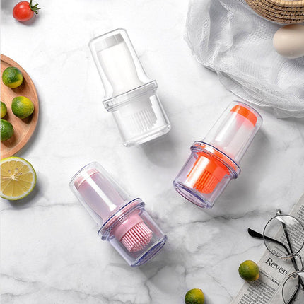 Kitchen Oil Dispenser Brush with Storage Lid Cooking Basting Sauce Tool Set