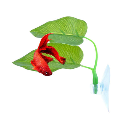 4pcs Aquarium Decoration Artificial Betta Fish Leaves Resting and Spawning Set
