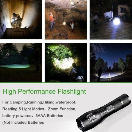 2X Powerful 900LM Tactical 5 Mode Zoom Flashlight LED Focus Torch