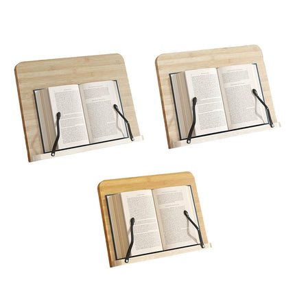 Wooden Adjustable Reading Stand Multifunctional Book Holder Bracket for Desk