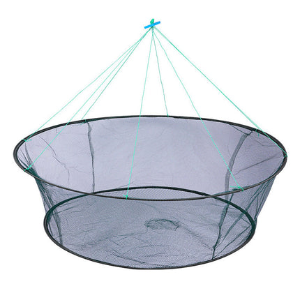 Open Folding Fishing Net Round Fishnet Portable Fish Pocket for Outdoor Angling