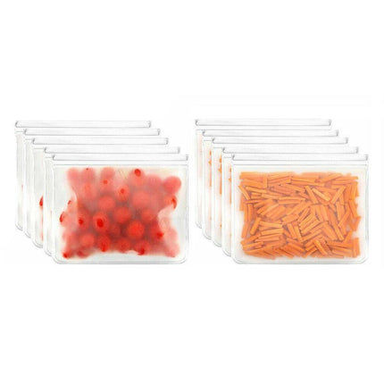 10-40PCS PEVA Silicone Food Storage Bags Reusable Zip Lock Pouch Fresh Sealer - Aimall