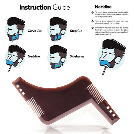 Beard Styling Shaping Template Comb Barber Tool Symmetry Trimming Shaper Stencil
