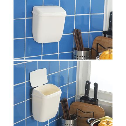 Wall Hanging Dustbin With Cover For Toilet Kitchen Hole Free Space Saving Bin