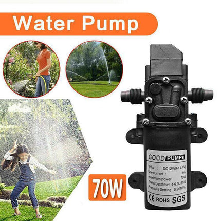 12V Water Pump 4-6L/Min 70W 130Psi Pressure Self-Priming Caravan Camping Boat Au