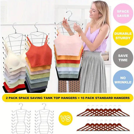 2pcs 8 Tier Metal Clothes Hanger Underwear Storage Organizer Stainless Steel