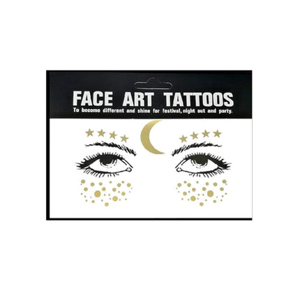 8Style Women Girl Face Gold Shine Body Temporary Tattoo Freckle Art Tattoo Paper - Aimall