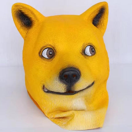 Funny Yellow Dog Animal Headgear Costume Spooky Party Props for Cosplay Fun