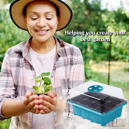 10 Plant Seeds Grow Box Propagation Nursery Garden Seedling Starter Tray 12 Hole