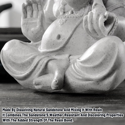 Resin Buddha Statue Carved Ornament Wealth God for Home Office Altar Decorative