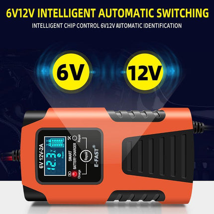 6V 12V Battery Charger Maintainer - Car Motorcycle Lawn Mower Repair
