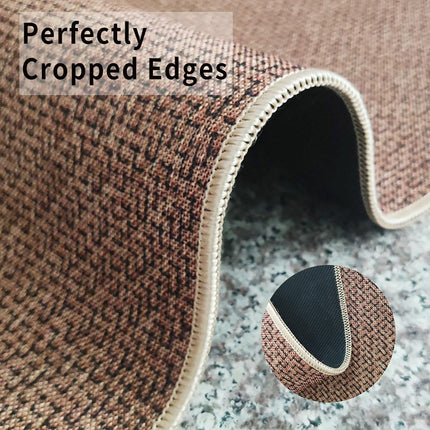 2PCS Absorbent Kitchen Floor Mat Non Slip Foldable Linen Rug with Rubber Backing
