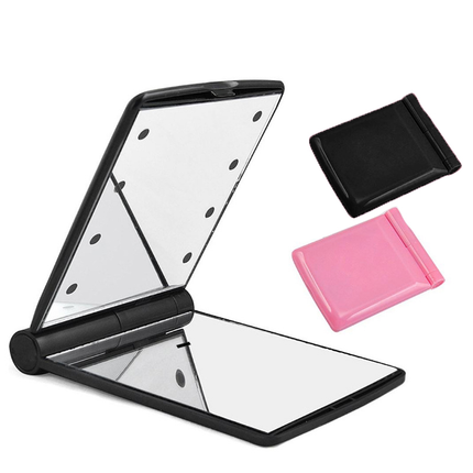 LED Folding Makeup Mirror Compact Portable Pocket Cosmetic Beauty Lighted
