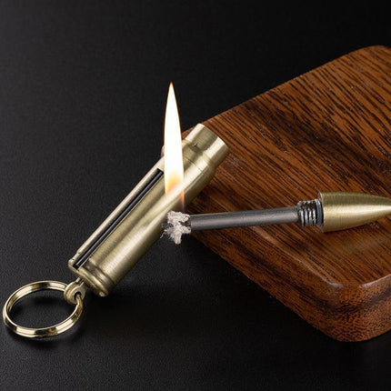 Waterproof Fire Starter Lighter Match Keychain Survival Camping Metal Bullet Au - Aimall