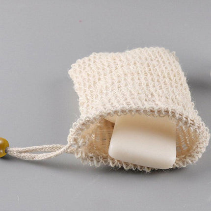 1/2/4/8X Flax Soap Exfoliating Bags with Foaming Net & Drawstring