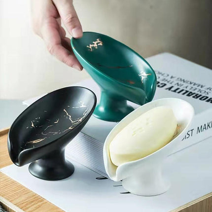 Light Luxury Ceramic Soap Dish Drainage Soap Holder Household Soap Storage Box