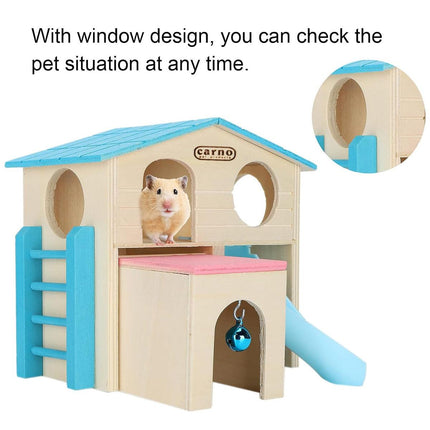 Wooden Luxury Hamster Villa Escape House Fun Nest Pet Home for Small Animals